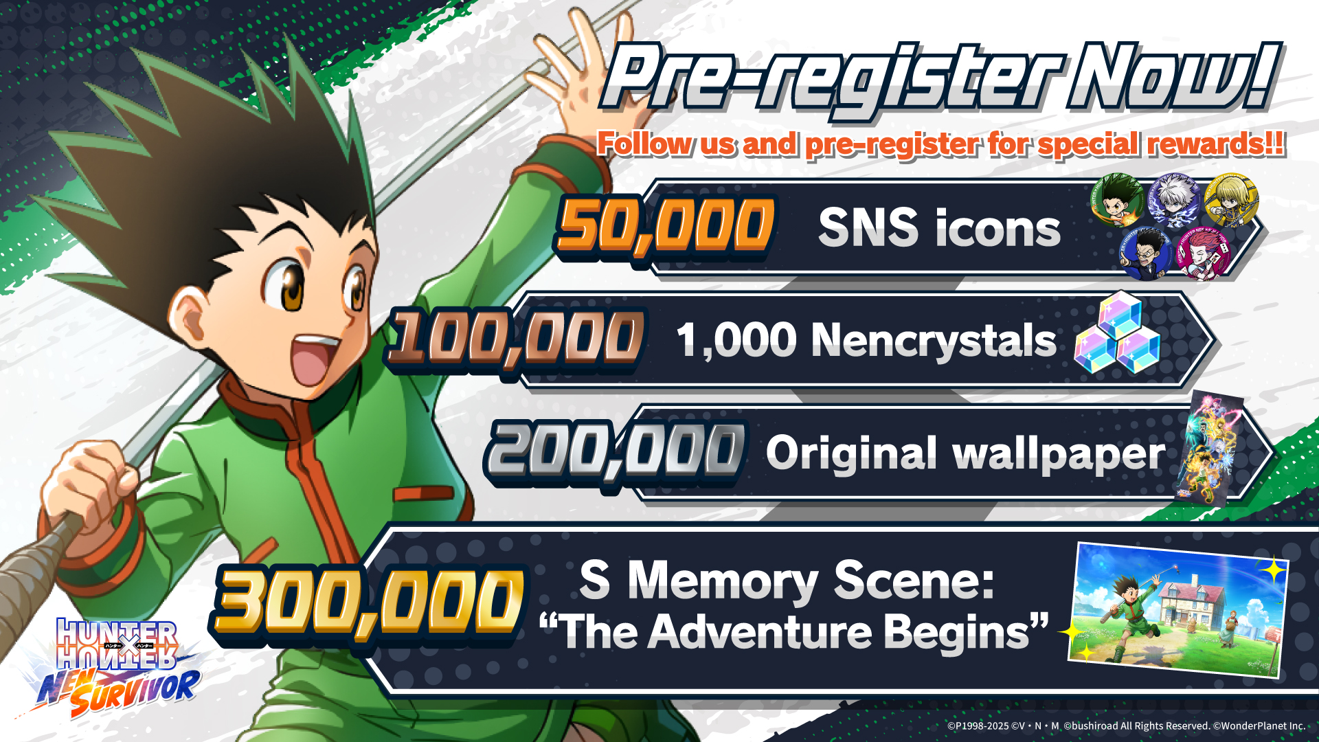 Global Pre-Registration for New Mobile Game “HUNTER×HUNTER NEN×SURVIVOR”!